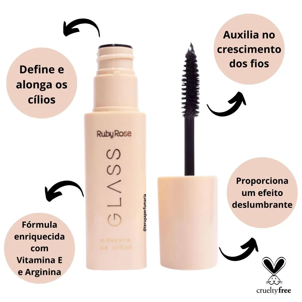 máscara de cílios linha glass ruby rose máscara de cílios linha glass ruby rose